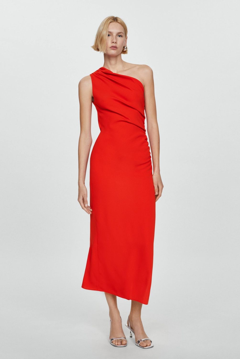MANGO - Vestido Asimétrico Abertura Lateral Mujer Mango