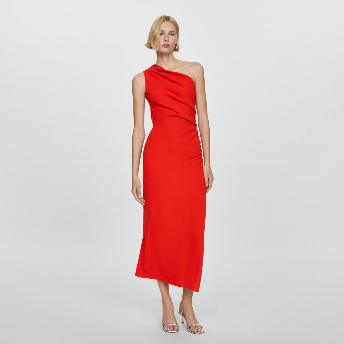 MANGO - Vestido Asimétrico Abertura Lateral Mujer Mango