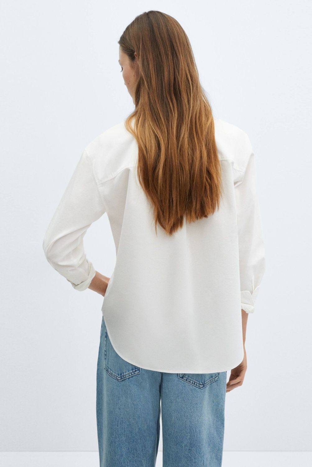 MANGO - Camisa Algodón Bolsillo Mujer Mango