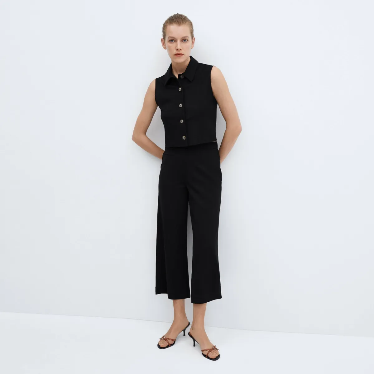 MANGO - Blusa Cuello Camisero Mujer Mango