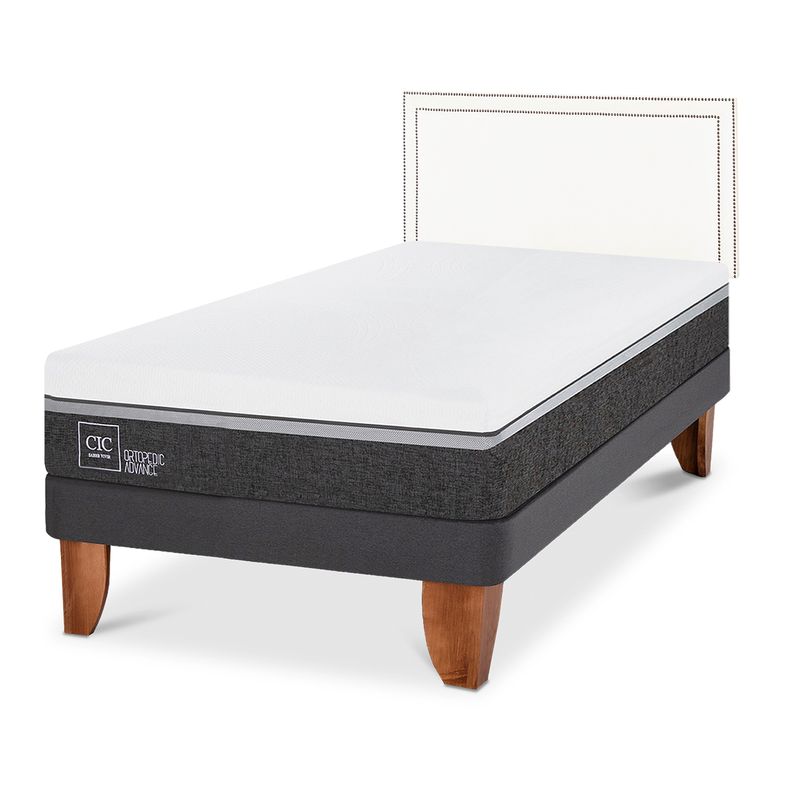 CIC - Cama Europea Ortopedicedic 1.5 Plazas + Respaldo Cic