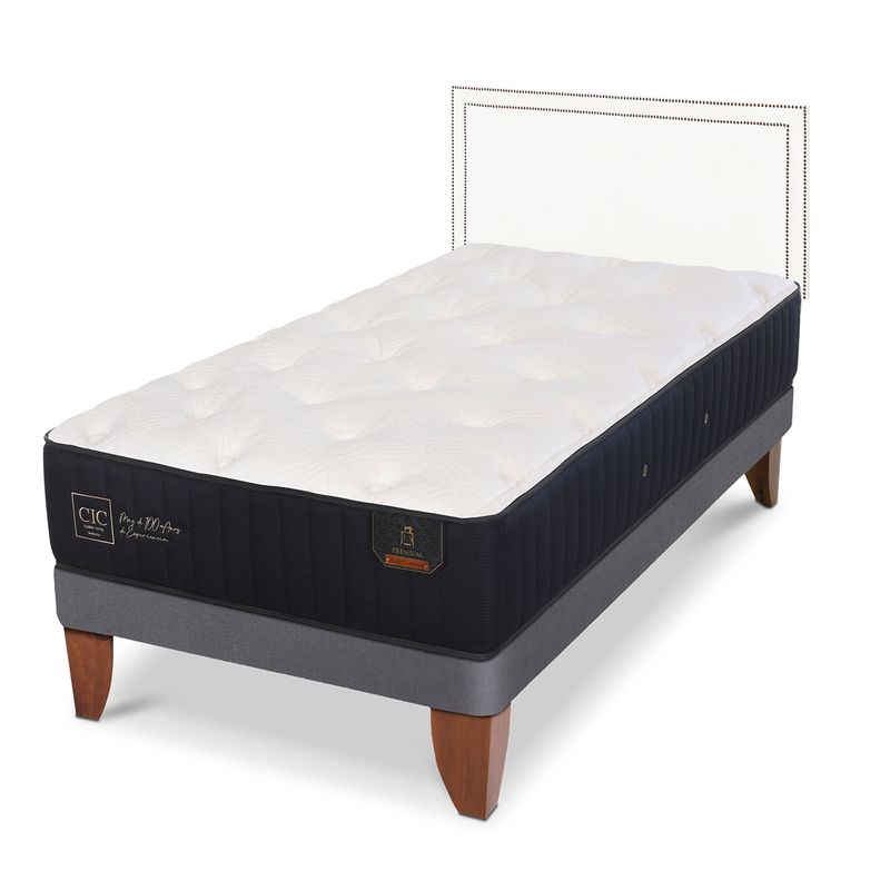 CIC - Cama Europea Premium 1.5 Plazas + Respaldo Cic