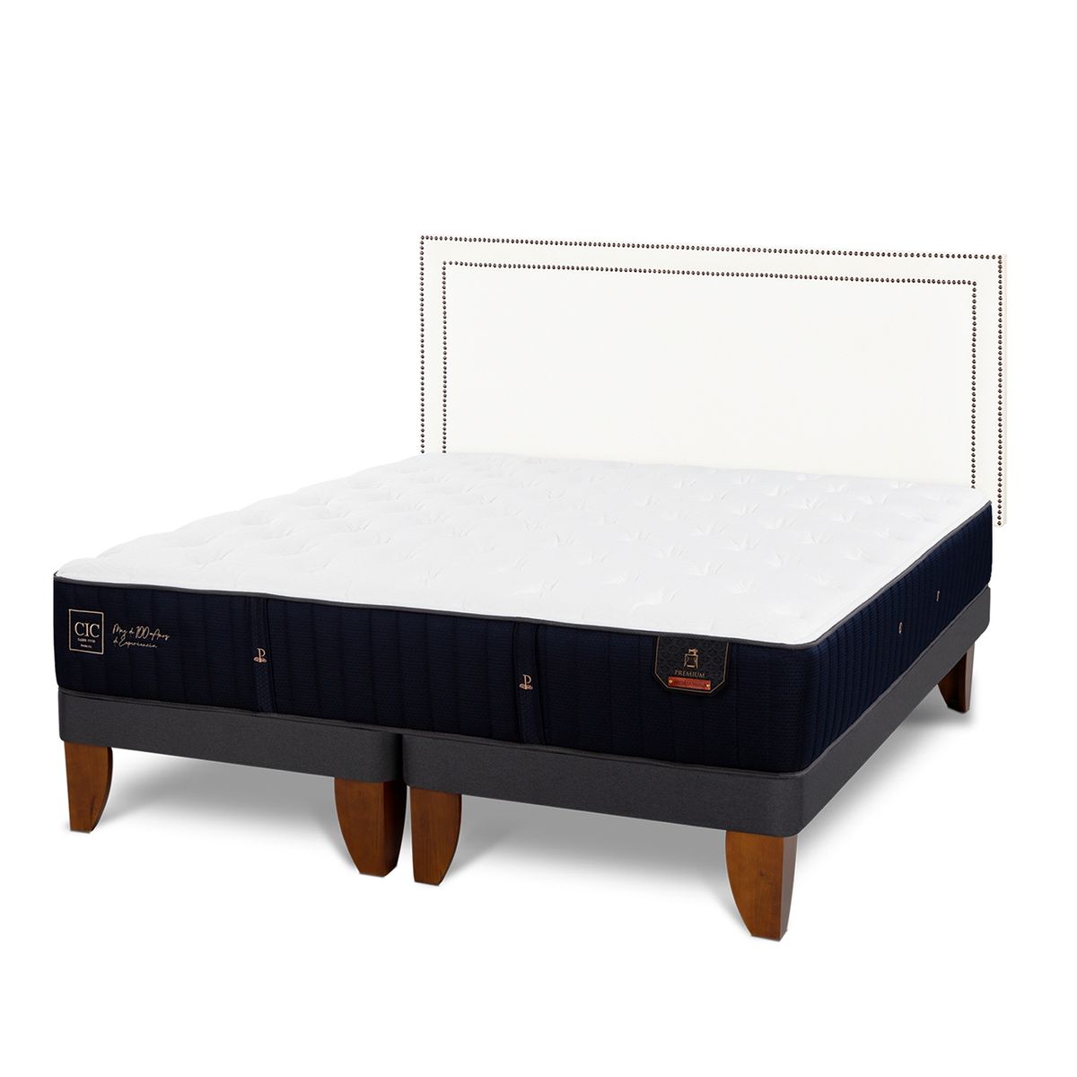 CIC - Cama Europea Premium 2 Plazas + Respaldo Cic