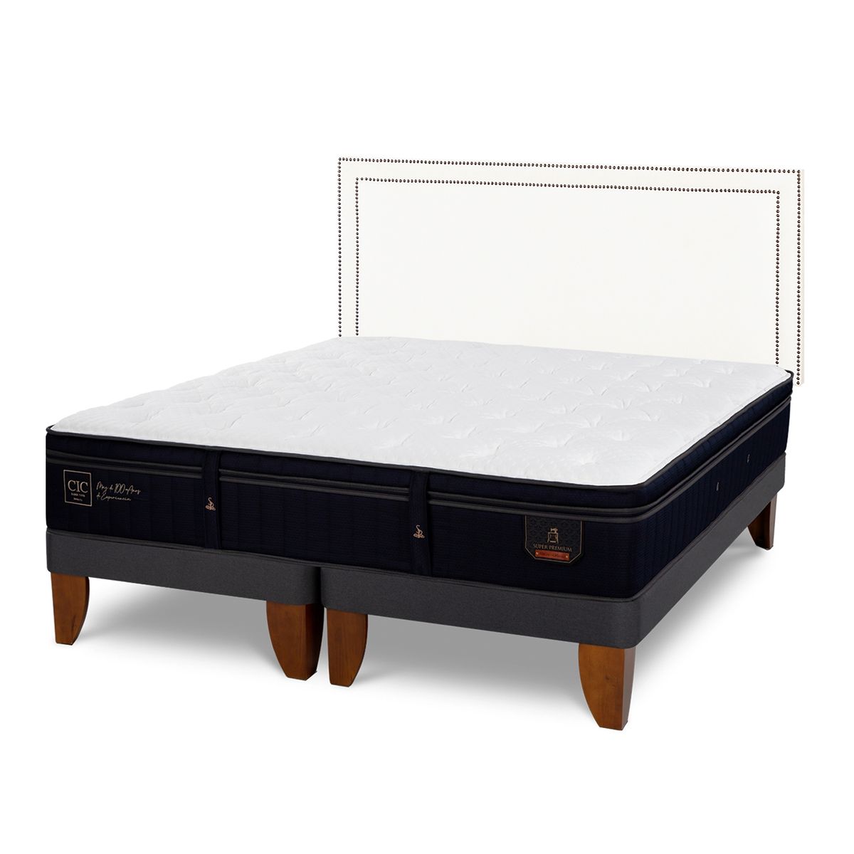 CIC - Cama Europea S Premium 2 Plazas + Respaldo Cic