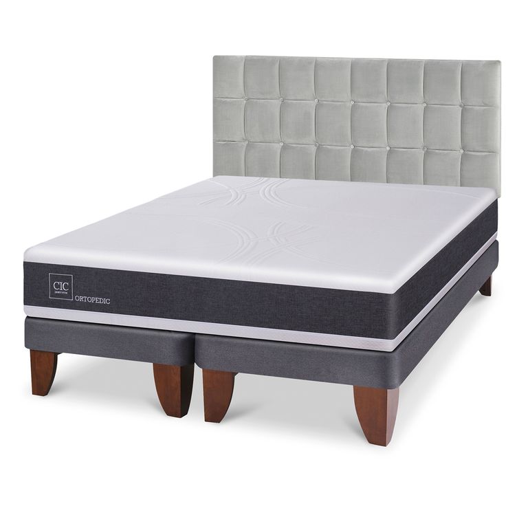 Cama Europea Ortopedic 2 Plazas x 2.00mt Base Dividida + Respaldo