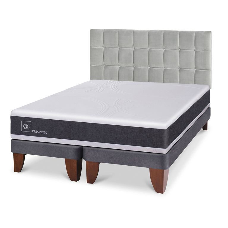 Cama Europea Ortopedic King x 2.00mt Base Dividida + Respaldo
