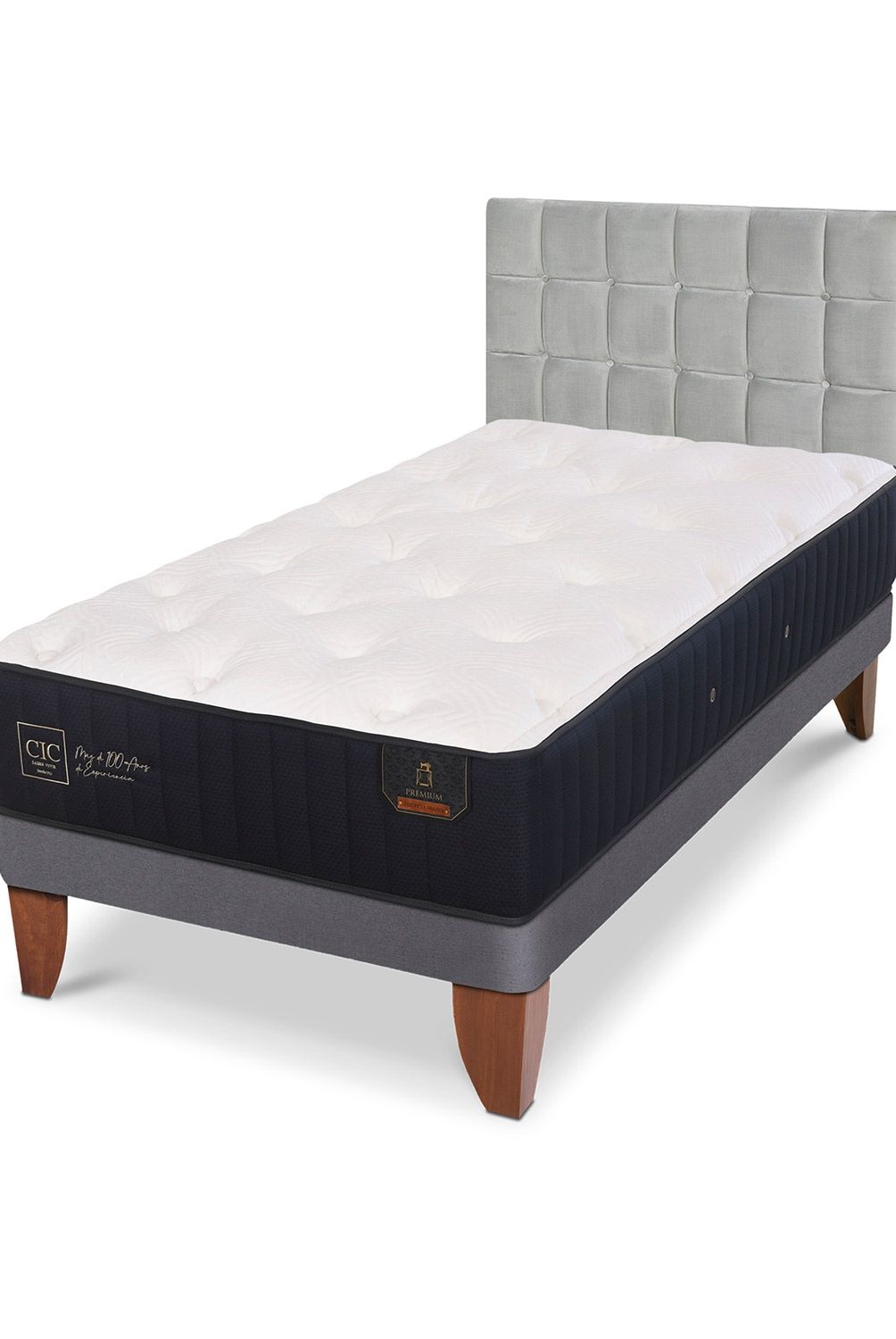 CIC - Cama Europea Premium 1.5 Plazas + Respaldo Cic