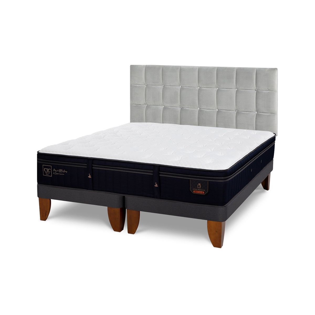 CIC - Cama Europea S Premium 2 Plazas + Respaldo Cic