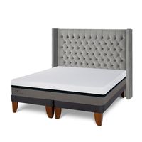 Cama Europea Balance 2 Plazas + Respaldo