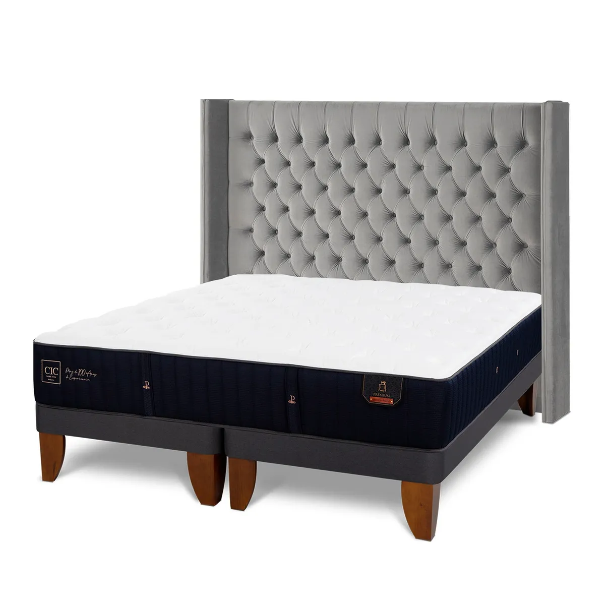 CIC - Cama Europea Premium 2 Plazas + Respaldo Cic