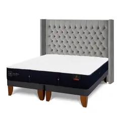 CIC - Cama Europea Premium Super King x 2.00mt Base Dividida + Respaldo