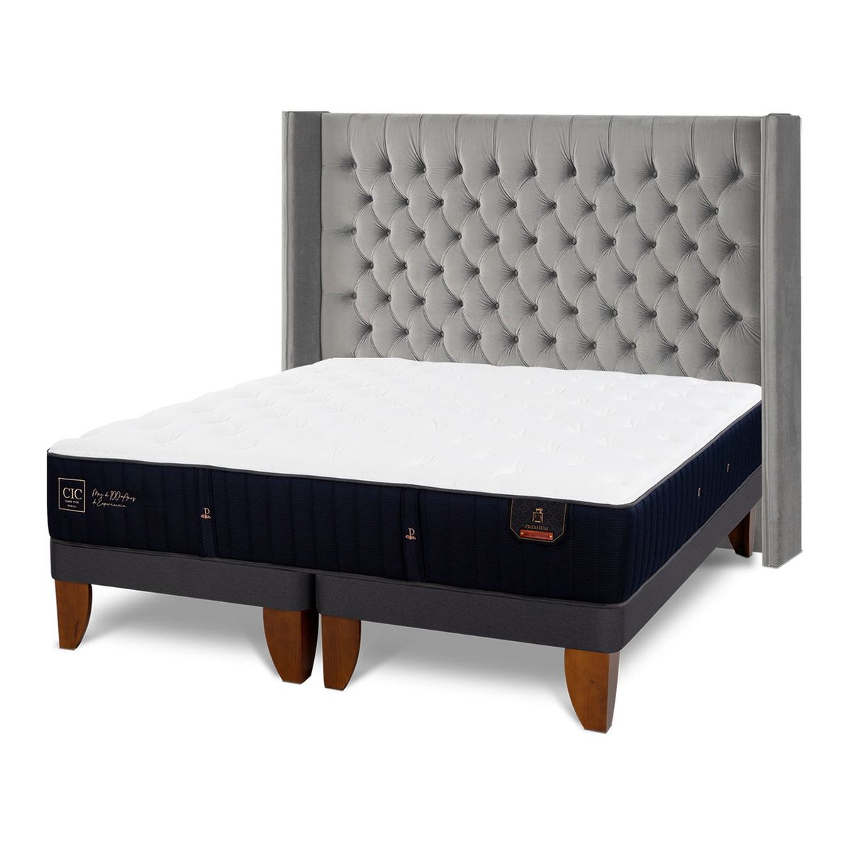 CIC - Cama Europea S Premium 2 Plazas + Respaldo Cic
