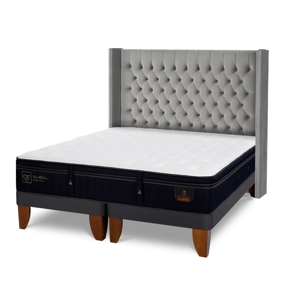 CIC - Cama Europea S Premium King + Respaldo Cic