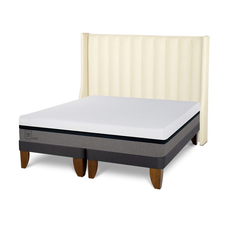 Cama Europea Balance Super King x 2.00mt Base Dividida + Respaldo