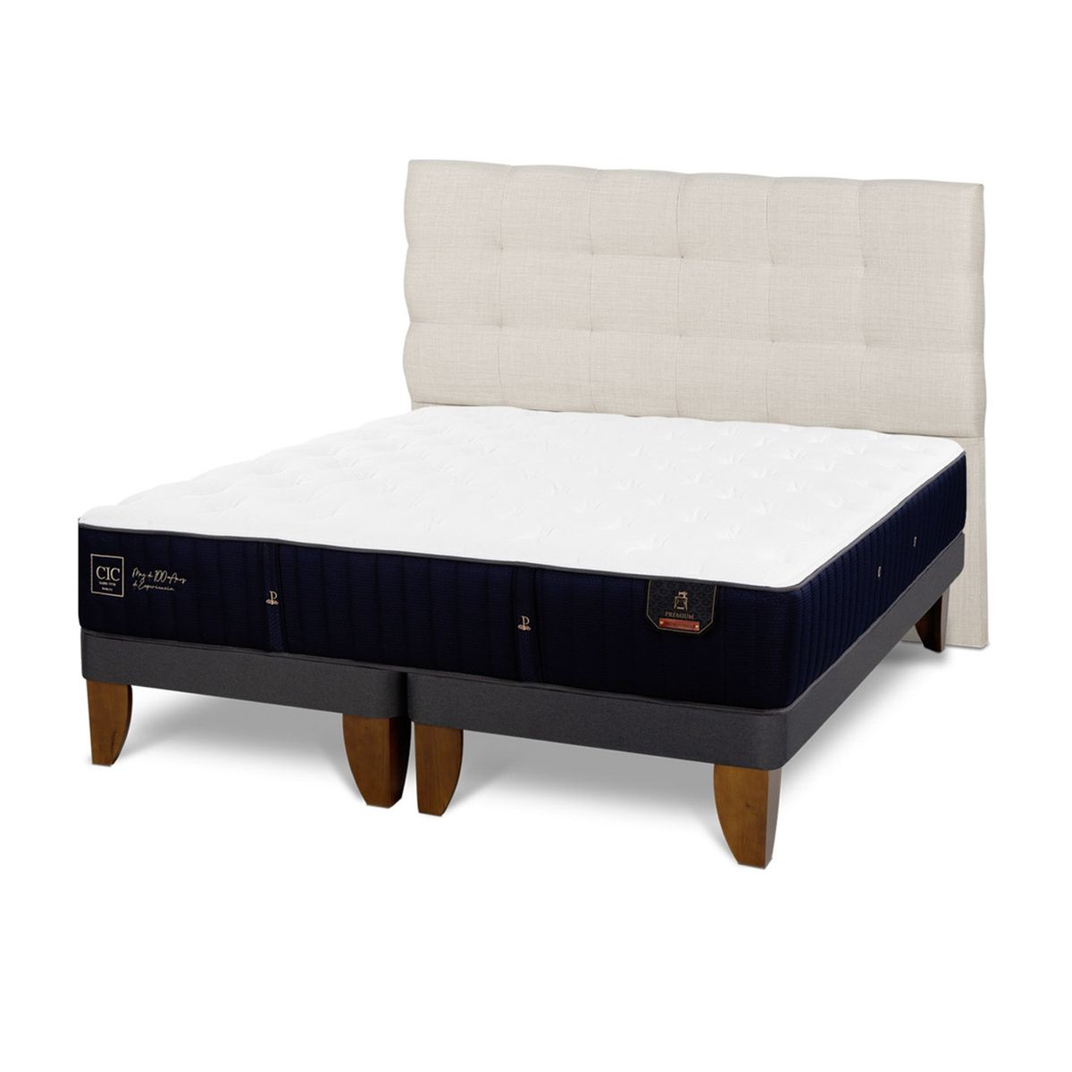 CIC - Cama Europea Premium 2 Plazas + Respaldo Cic