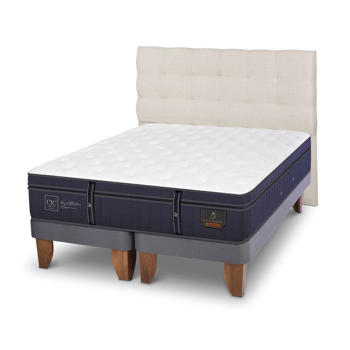 CIC - Cama Europea G Premium King + Respaldo Cic
