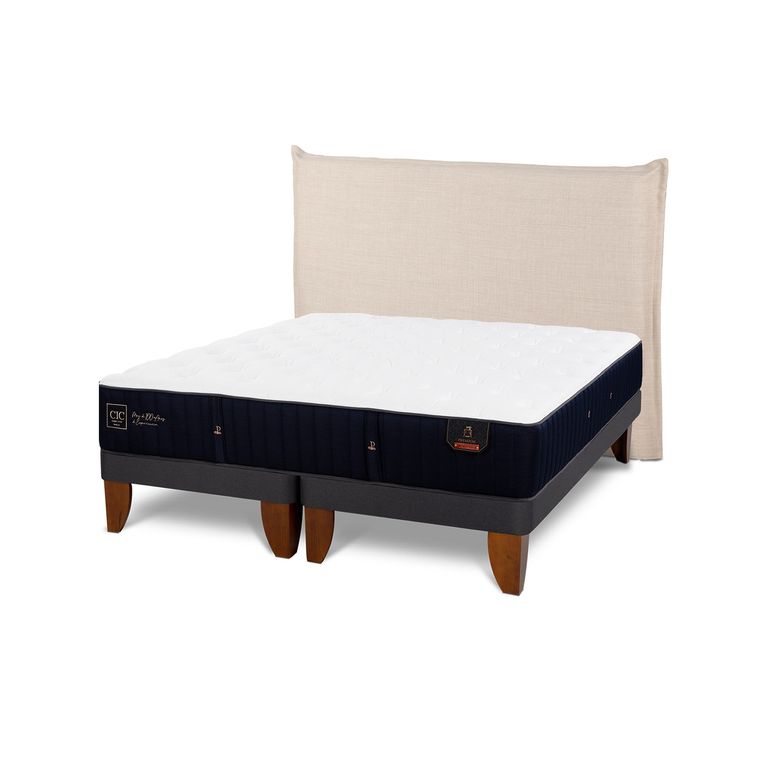CIC Cama Europea Premium King x 2.00mt Base Dividida + Respaldo