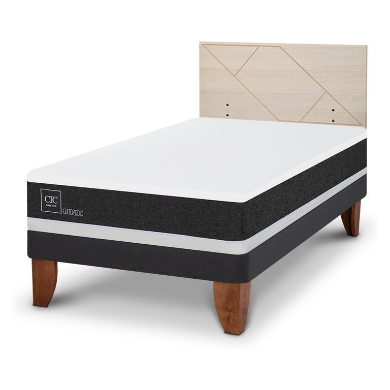 CIC Cama Europea Ortopedic 1.5 Plazas + Respaldo