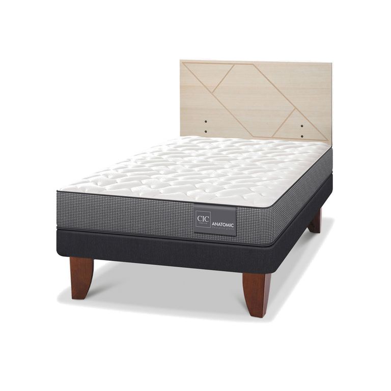 CIC Cama Europea Anatomic 1.5 Plazas + Respaldo