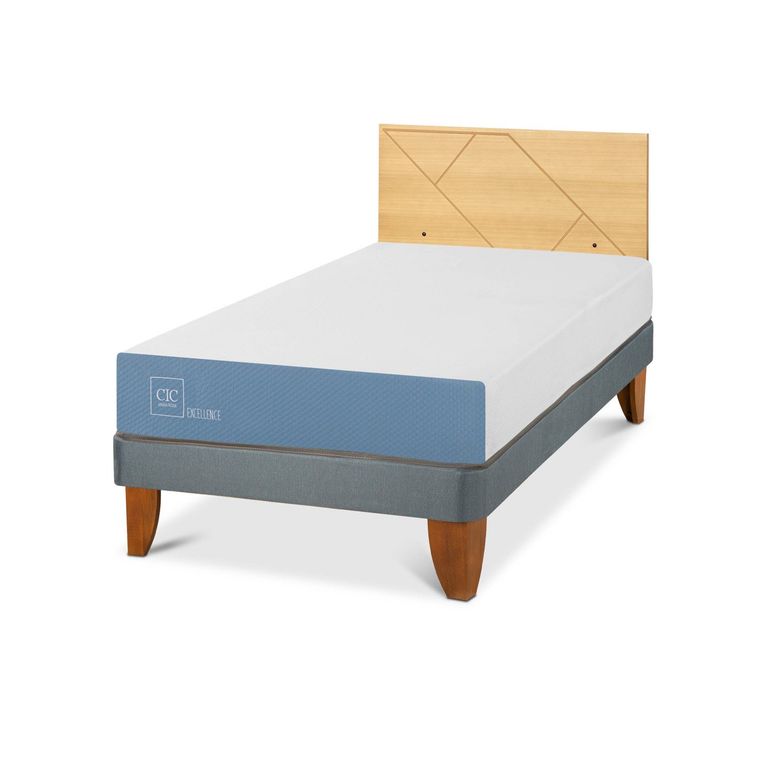 Cama Europea Excellence 1.5 Plazas x 1.90 mt + Respaldo