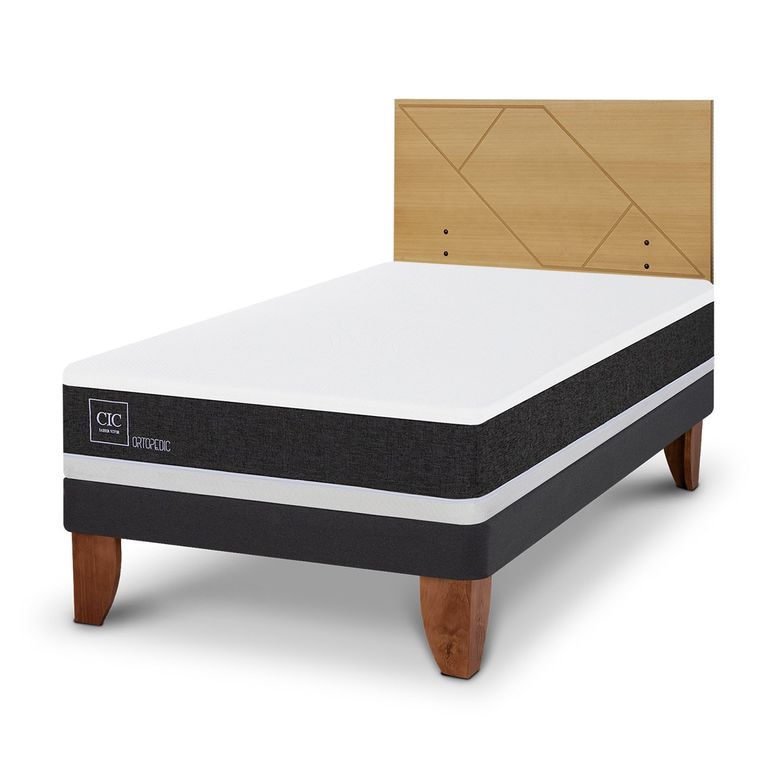 CIC Cama Europea Ortopedic 1.5 Plazas + Respaldo