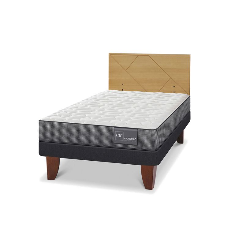 CIC Cama Europea Anatomic 1.5 Plazas + Respaldo