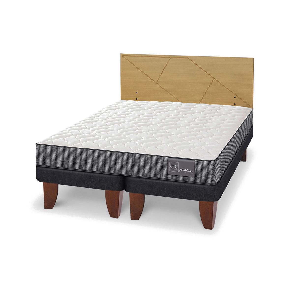 CIC - Cama Europea Anatomic 2 Plazas + Respaldo Cic