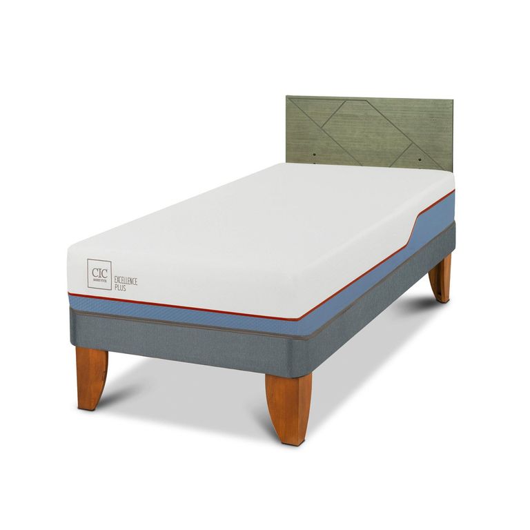 CIC Cama Europea Excellence Plus 1.5 Plazas x 2.00 mt + Respaldo