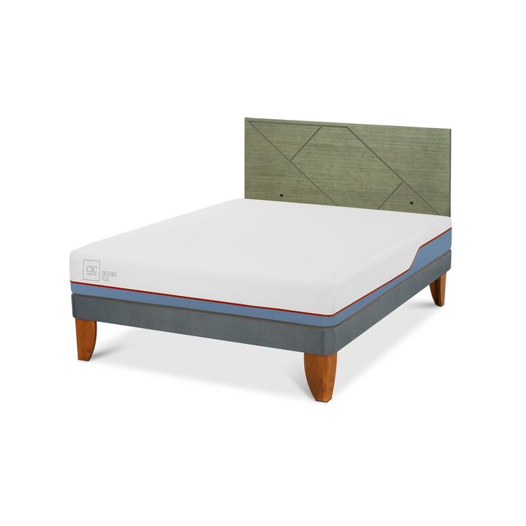 Cama Europea Excellence Plus 2 Plazas x 2.00 mt base normal + Respaldo