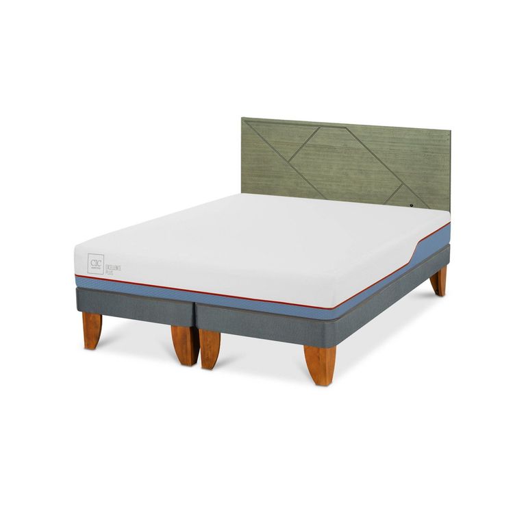 CIC Cama Europea Excellence Plus 2 plazas x 2.00 mt Base Dividida + Respaldo