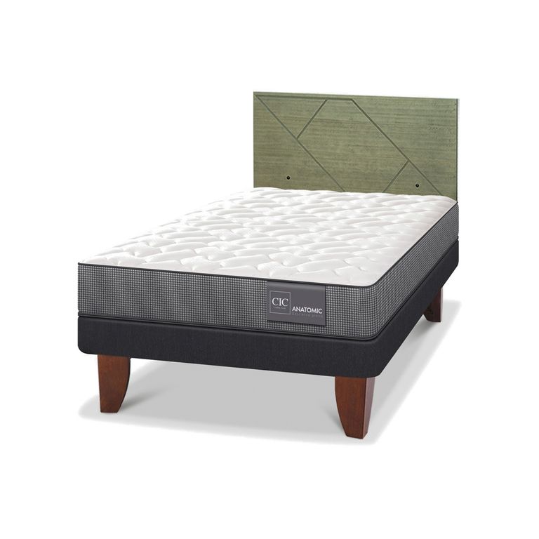 CIC Cama Europea Anatomic 1.5 Plazas + Respaldo