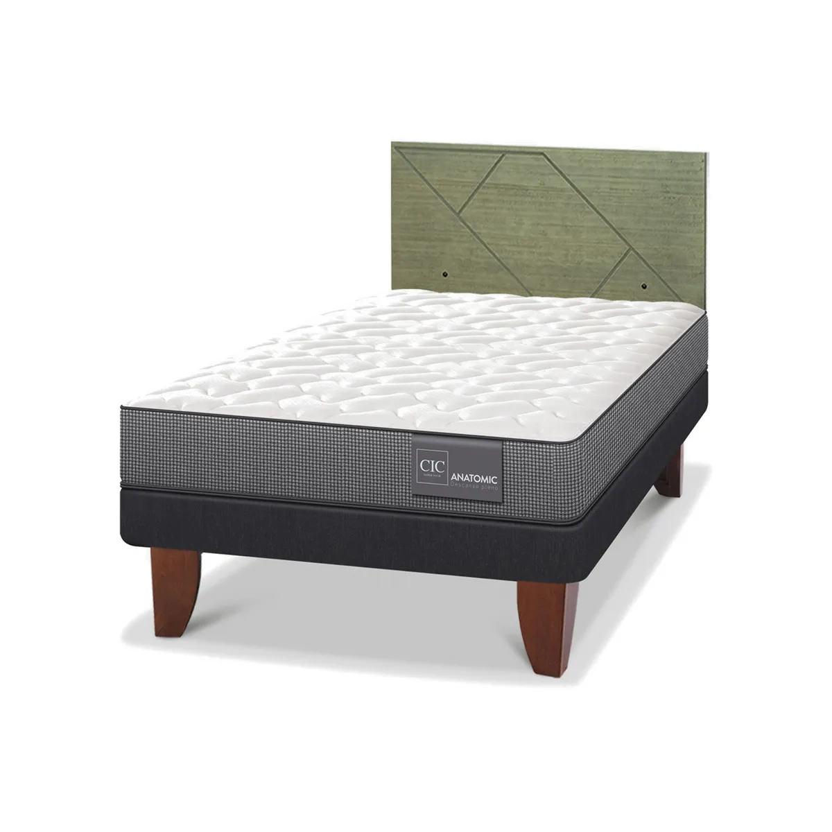 CIC - Cama Europea Anatomic 1.5 Plazas + Respaldo Cic