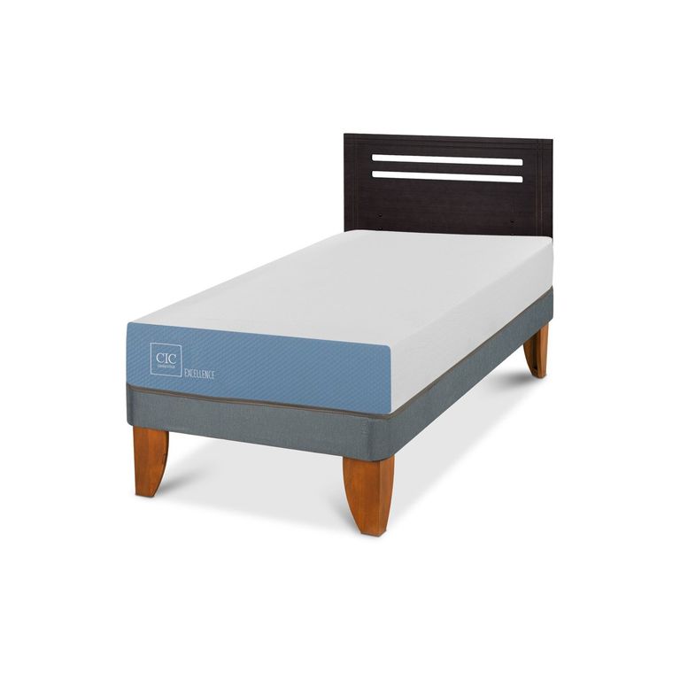 Cama Europea Excellence 1 Plaza x 1.90 mt + Respaldo