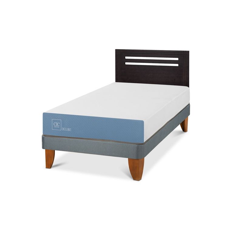 CIC Cama Europea Excellence 1.5 Plazas x 1.90 mt + Respaldo