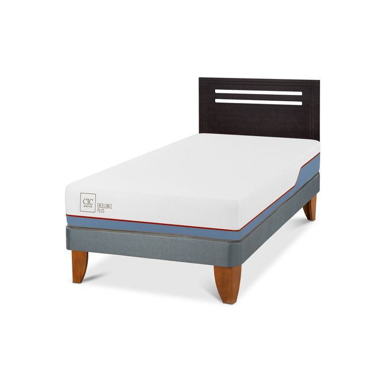 Cama Europea Excellence Plus 1.5 Plazas x 2.00 mt + Respaldo
