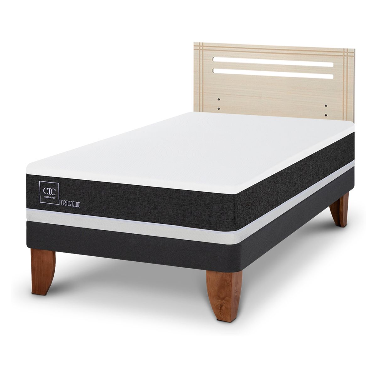 CIC - Cama Europea Ortopedic 1.5 Plazas + Respaldo Cic