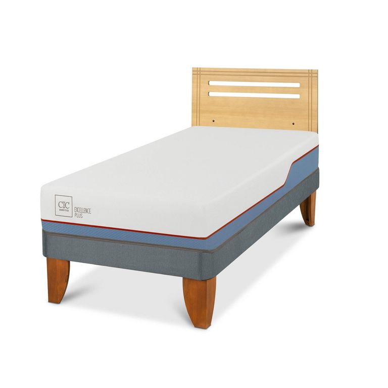Cama Europea Excellence Plus 1.5 Plazas x 2.00 mt + Respaldo