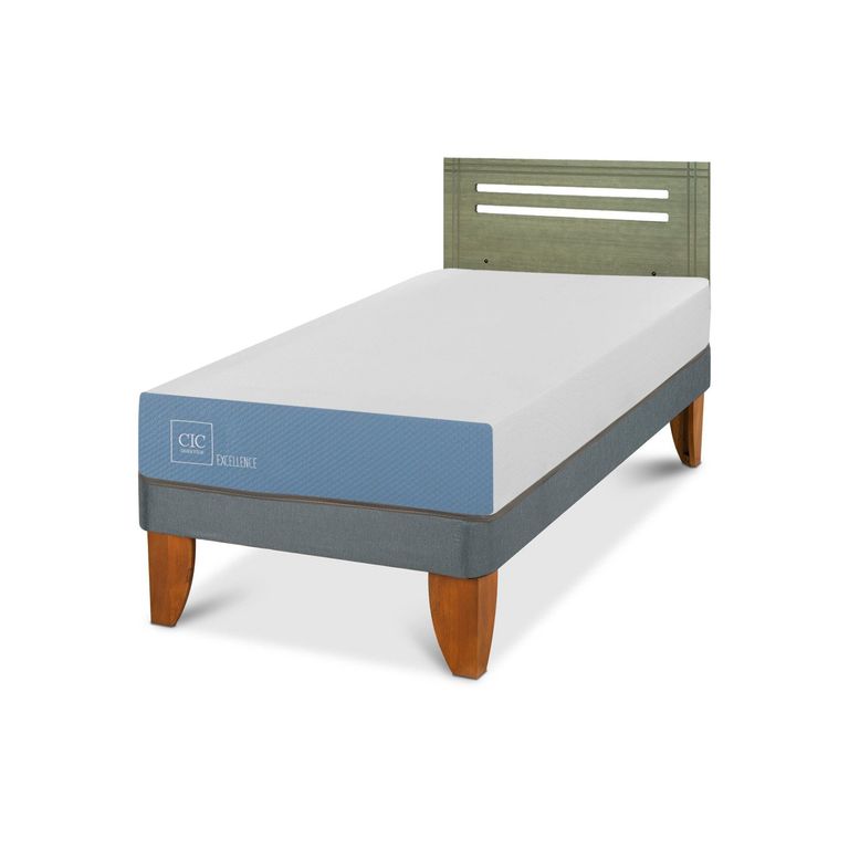 Cama Europea Excellence 1 Plaza x 1.90 mt + Respaldo
