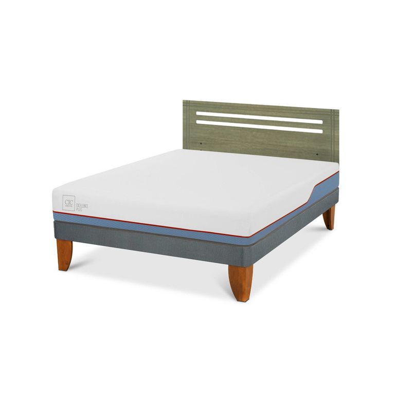 Cama Europea Excellence Plus 2 Plazas x 2.00 mt base normal + Respaldo