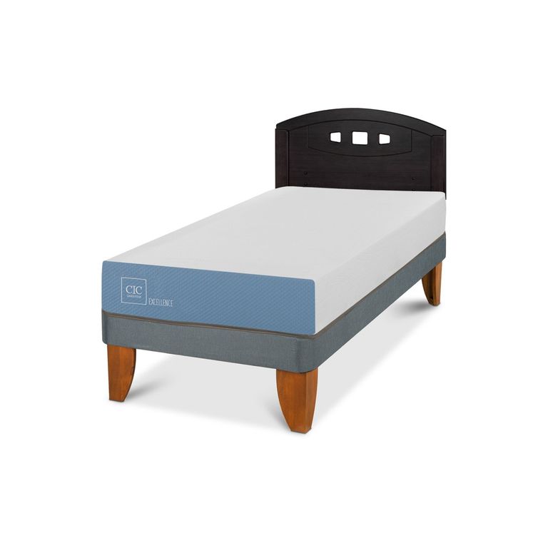 CIC Cama Europea Excellence 1 Plaza x 1.90 mt + Respaldo