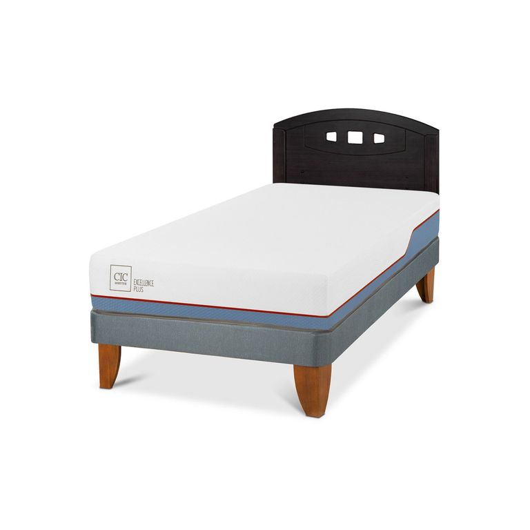 Cama Europea Excellence Plus 1.5 Plazas x 2.00 mt + Respaldo
