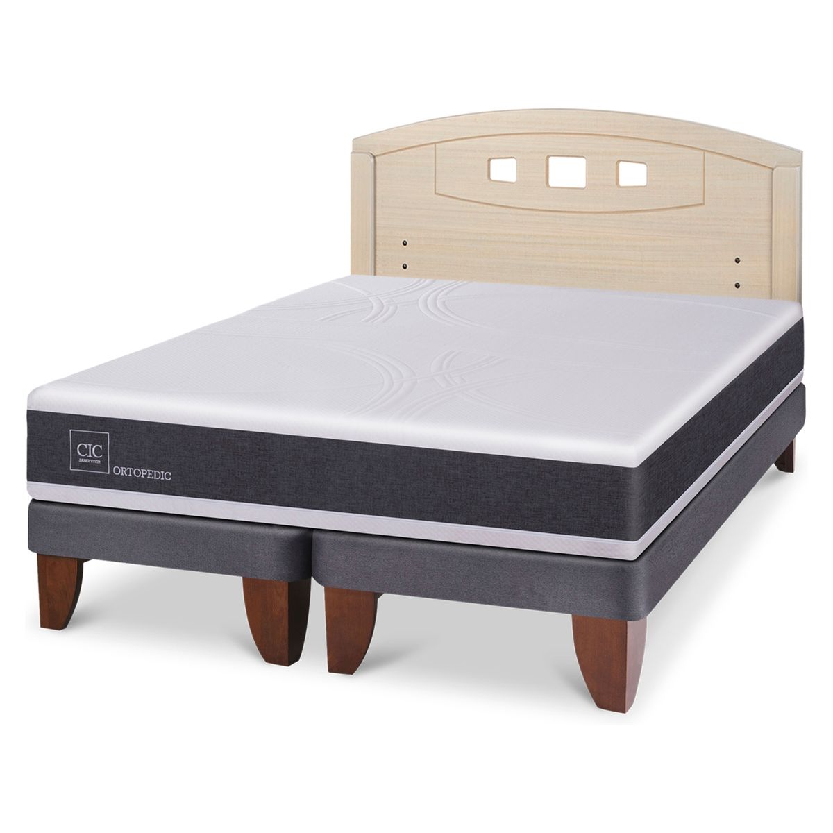 CIC - Cama Europea Ortopedic 2 Plazas + Respaldo Cic