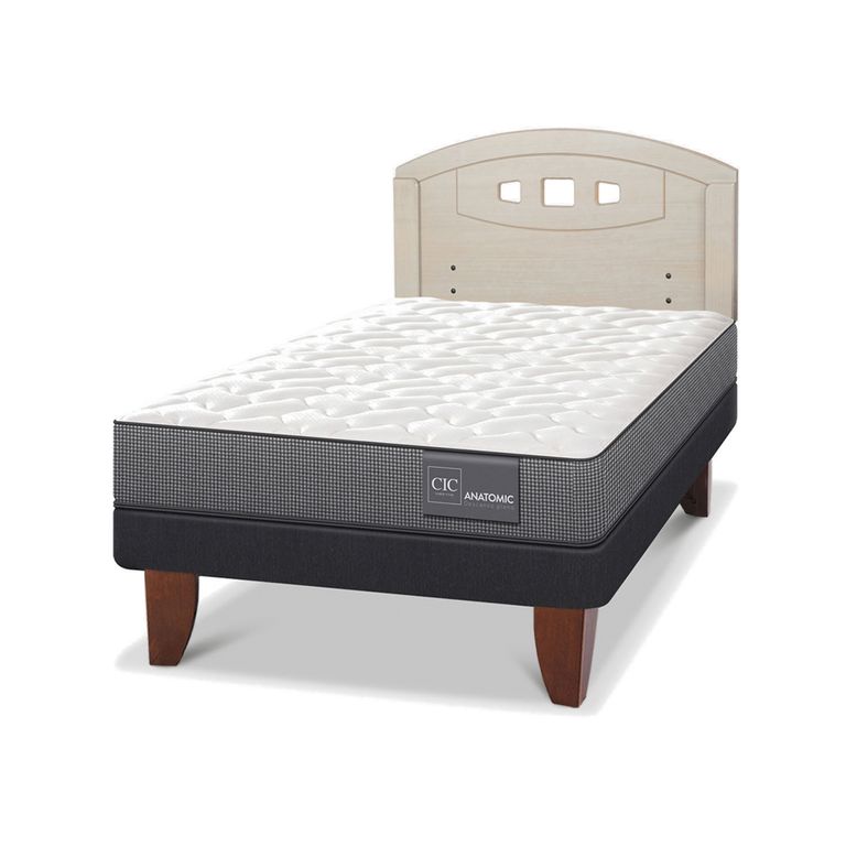 CIC Cama Europea Anatomic 1.5 Plazas + Respaldo