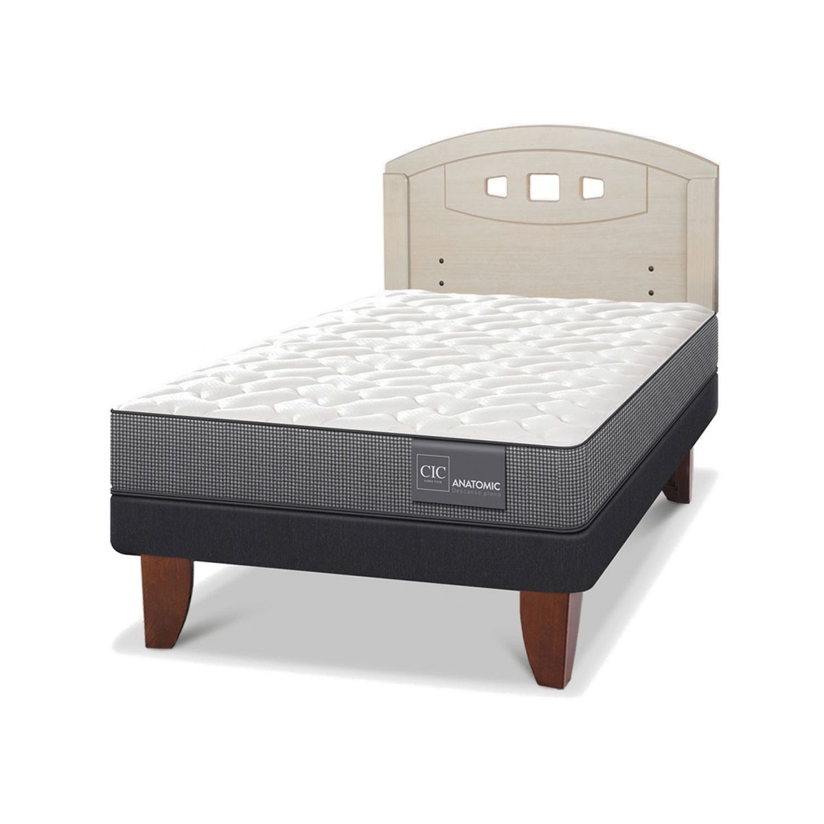 CIC - Cama Europea Anatomic 1.5 Plazas + Respaldo Cic