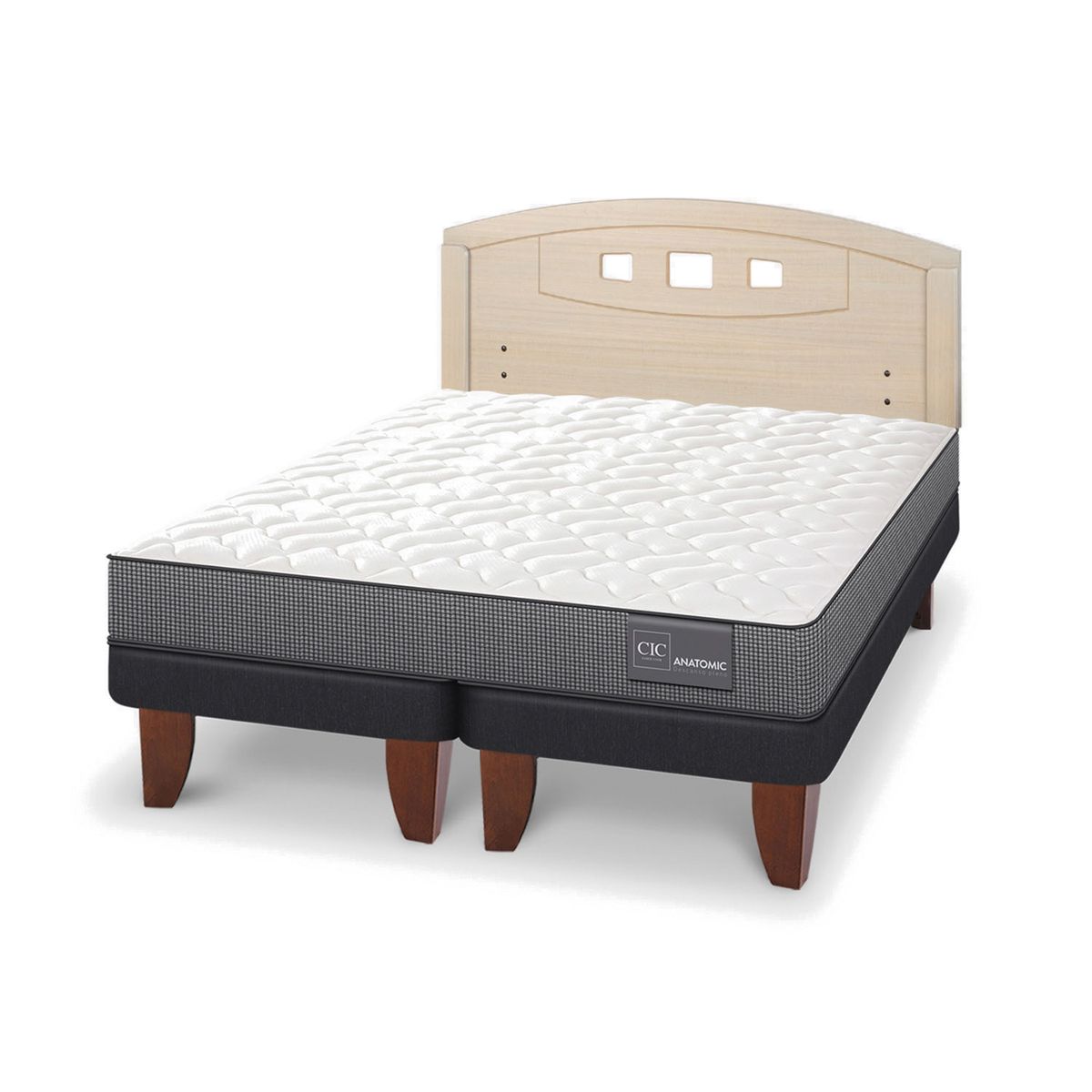 CIC - Cama Europea Anatomic 2 Plazas + Respaldo Cic