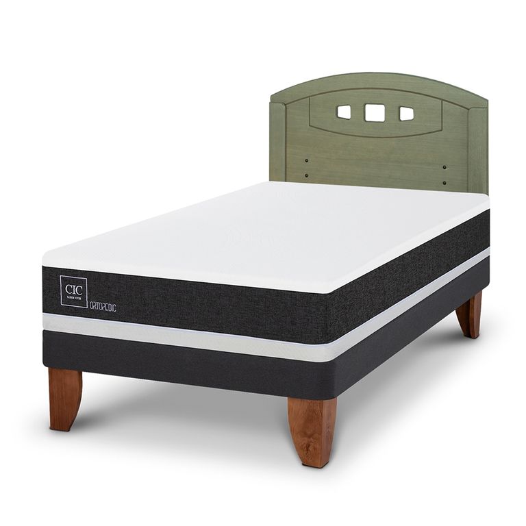 CIC Cama Europea Ortopedic 1.5 Plazas + Respaldo