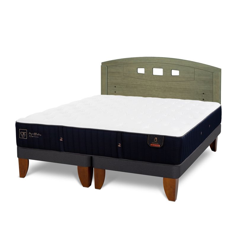 CIC - Cama Europea Premium 2 Plazas + Respaldo Cic
