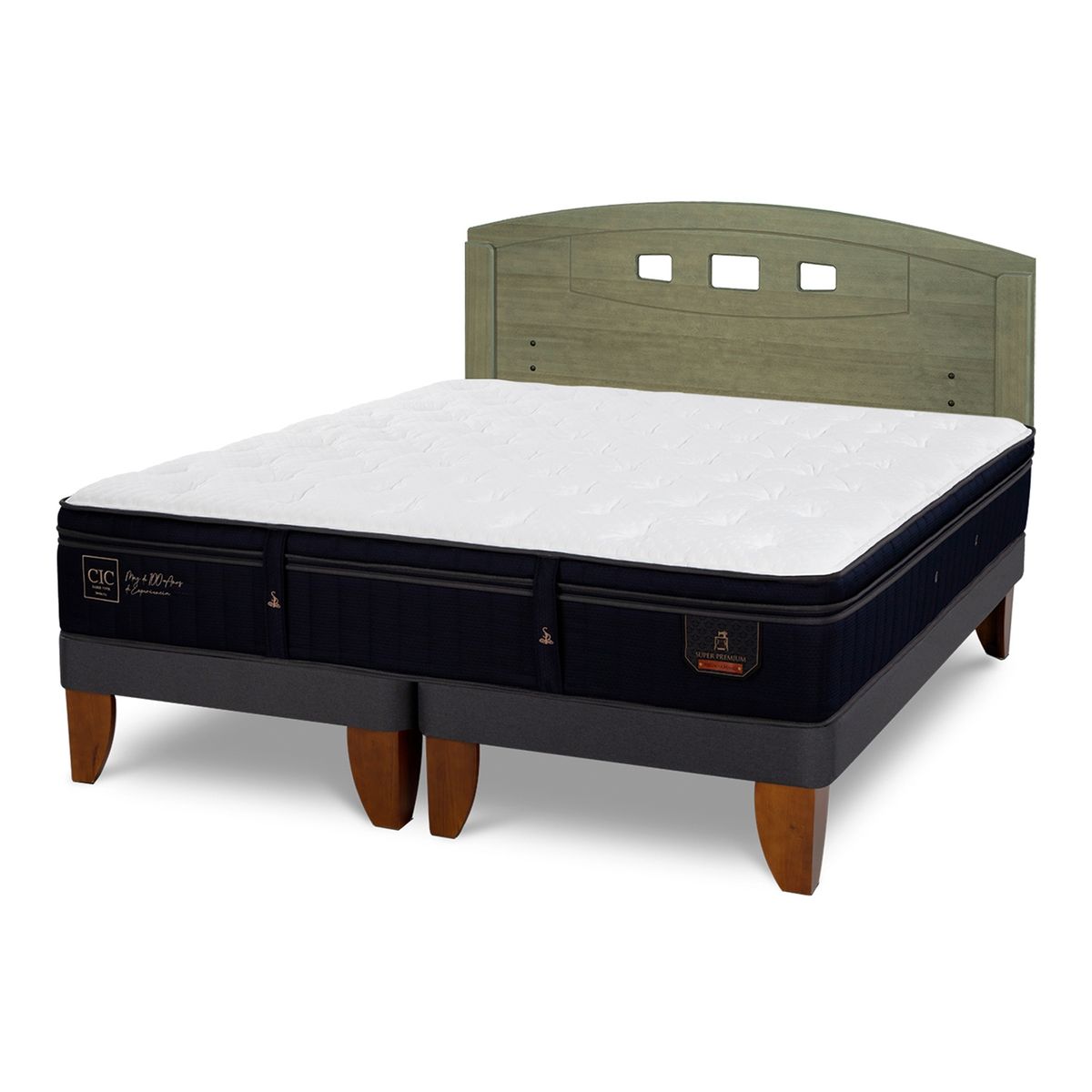 CIC - Cama Europea S Premium 2 Plazas + Respaldo Cic