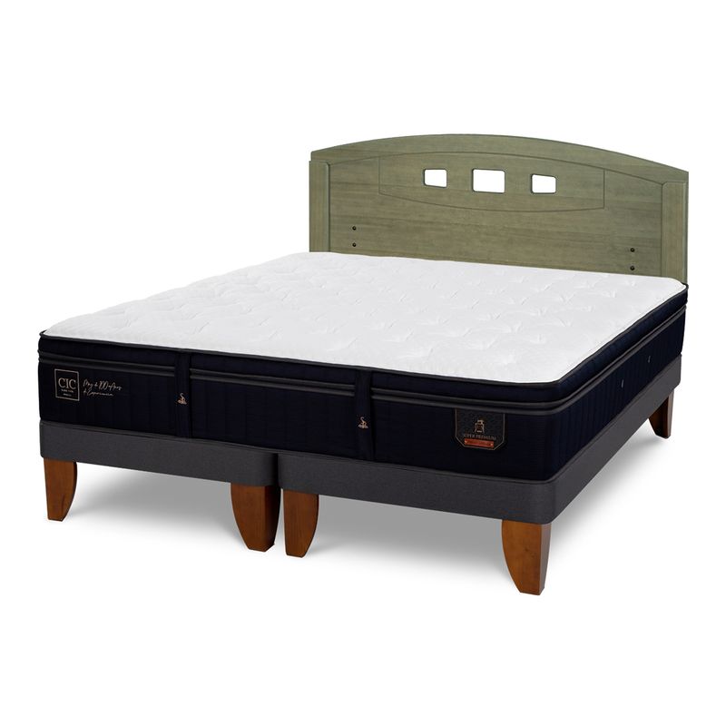 CIC - Cama Europea S Premium 2 Plazas + Respaldo Cic