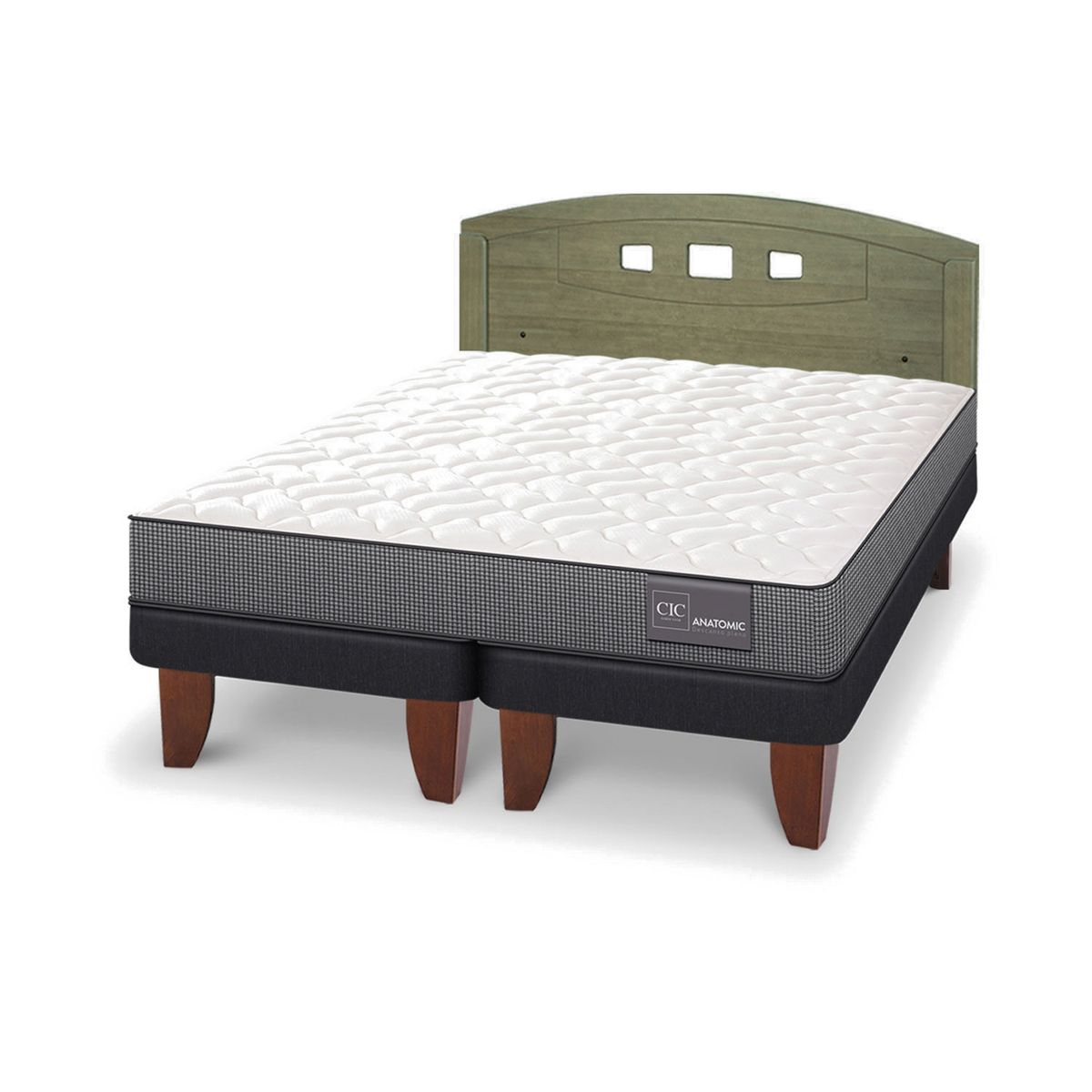 CIC - Cama Europea Anatomic 2 Plazas + Respaldo Cic